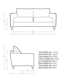 John Lewis Bailey II Medium 2 Seater Sofa, Light Leg - view 2, Brushed Tweed Grey