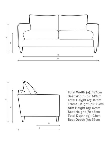 John Lewis Bailey II Medium 2 Seater Sofa, Light Leg - view 2, Brushed Tweed Grey