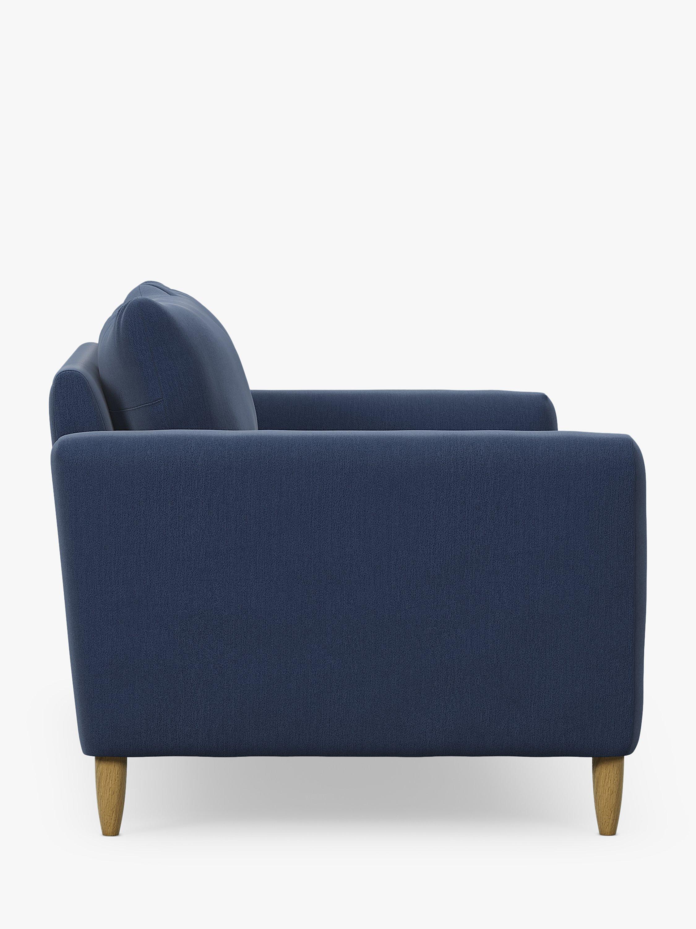 Bailey II Range, John Lewis Bailey II Medium 2 Seater Sofa, Light Leg, Aquaclean Titan Navy