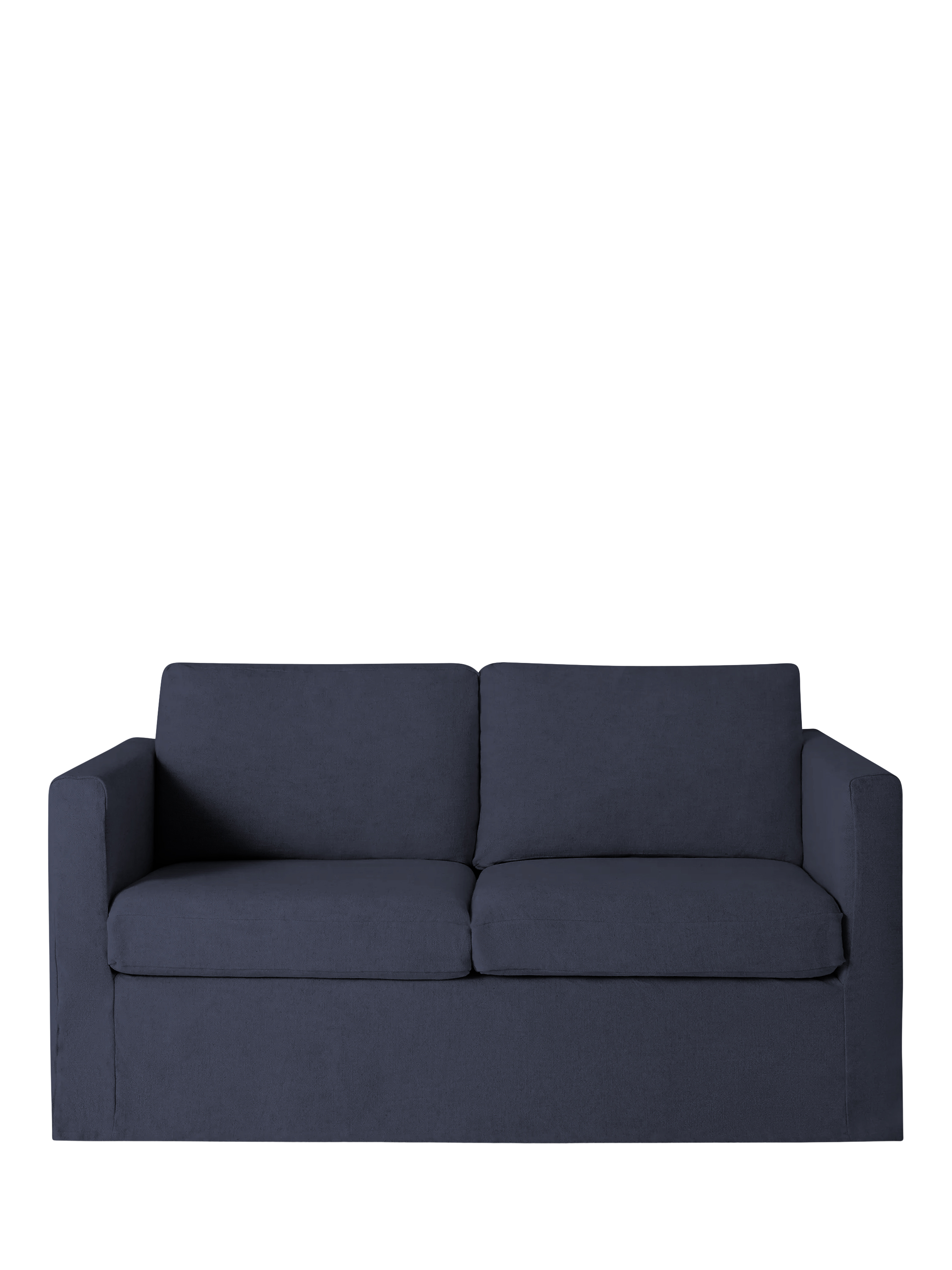 Loose Cover Range, John Lewis Loose Cover Medium 2 Seater Sofa, Cotton Linen Navy