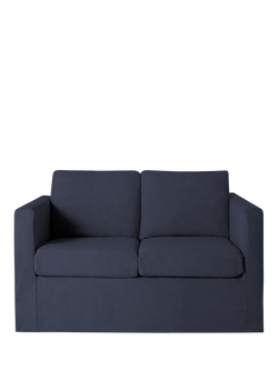 John Lewis Loose Cover Large 3 Seater Sofa, Cotton Linen Navy