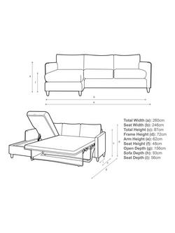 John Lewis Bailey II LHF Chaise End Sofabed, Light Leg, Brushed Tweed Grey - view 2, Brushed Tweed Grey