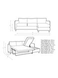 John Lewis Bailey II RHF Chaise End Sofabed, Light Leg, Brushed Tweed Grey