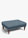 John Lewis Sloane Foostool, Dark Leg, Textured Linen Loch Blue