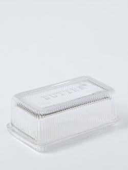 John Lewis Glass Butter Dish, Clear, 
