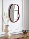John Lewis Abstract Wall Mirror, 60 x 47cm, Deep Red