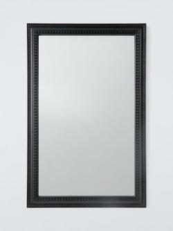 John Lewis Classic Ornate Rectangular Wood Frame Wall Mirror, 100 x 65cm, Black, Black