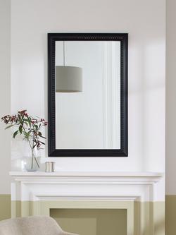 John Lewis Classic Ornate Rectangular Wood Frame Wall Mirror, 100 x 65cm, Black - view 2, Black