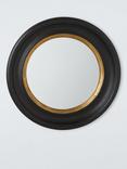 John Lewis Georgian Round Wood Frame Convex Wall Mirror, 50cm, Black/Gold