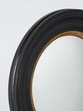 John Lewis Georgian Round Wood Frame Convex Wall Mirror, 50cm, Black/Gold