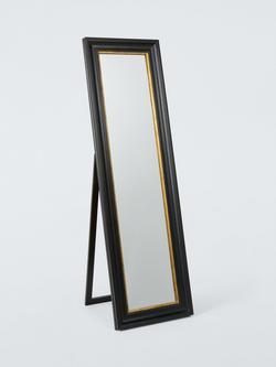 John Lewis Georgian Freestanding Full-Length Cheval Mirror, 170cm, Black/Gold, Black/ Gold