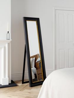 John Lewis Georgian Freestanding Full-Length Cheval Mirror, 170cm, Black/Gold - view 2, Black/ Gold