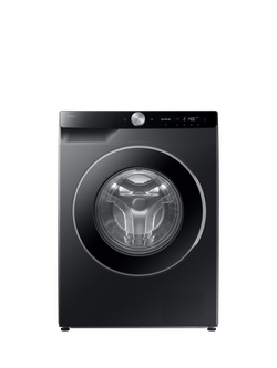 Samsung Series 6+ WW90DG6U85LBU1 Freestanding Washing Machine, AI Energy, 9kg Load, 1400rpm Spin, Black, Black