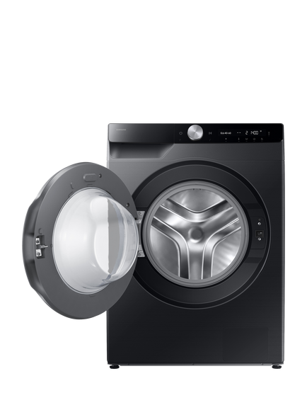 Samsung Series 6+ WW90DG6U85LBU1 Freestanding Washing Machine, AI Energy, 9kg Load, 1400rpm Spin, Black - view 2, Black