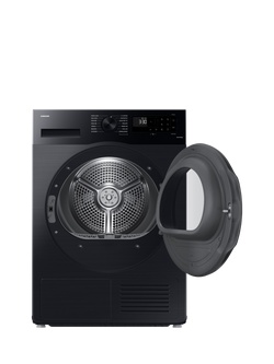 Samsung DV90CGC0A0ABEU Freestanding Heat Pump Tumble Dryer, 9kg Load, Black - view 2, Black