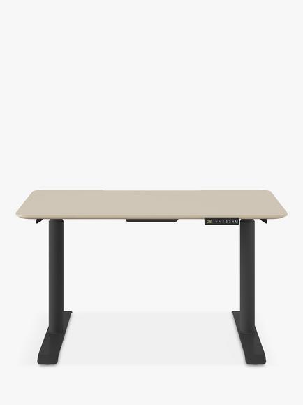 Bisley Cyl Sit/Stand Desk, 120cm, Cashmere/Black