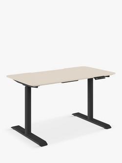 Bisley Cyl Sit/Stand Desk, 120cm - view 2, Cashmere/Black
