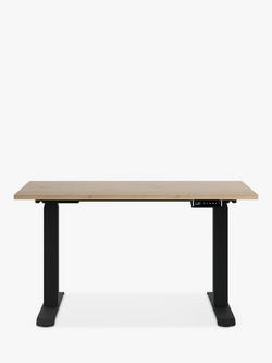 Bisley Sit/Stand Desk, 120cm, Oak Laminate/Black, Oak/Black