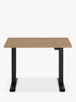 Bisley Little Sit/Stand Desk, 105cm, Oak/Black