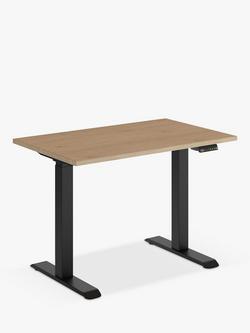 Bisley Little Sit/Stand Desk, 105cm - view 2, Oak/Black