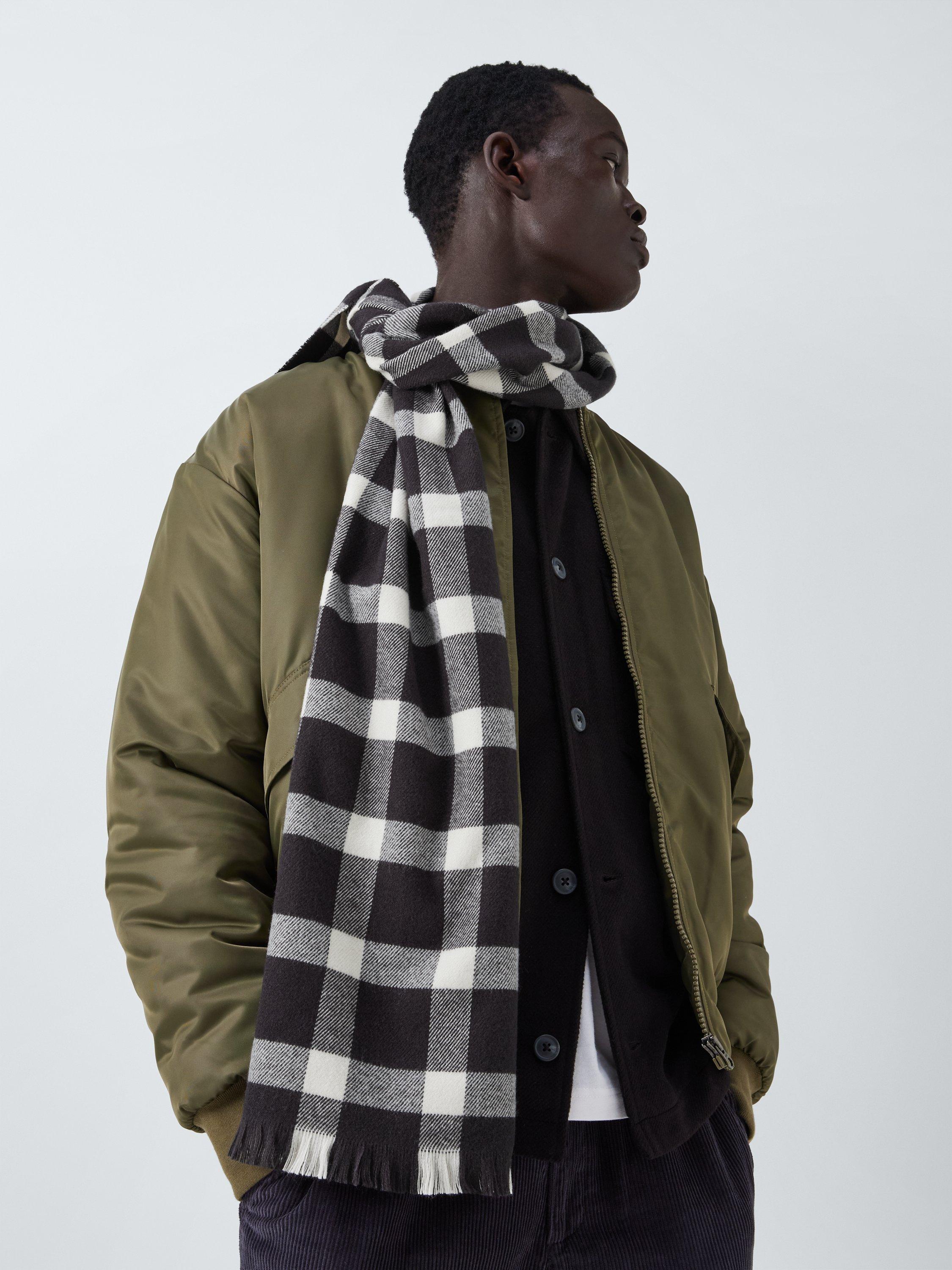 Product image 5 of 5, which shows John Lewis ANYDAY Twill Scarf, Black/White