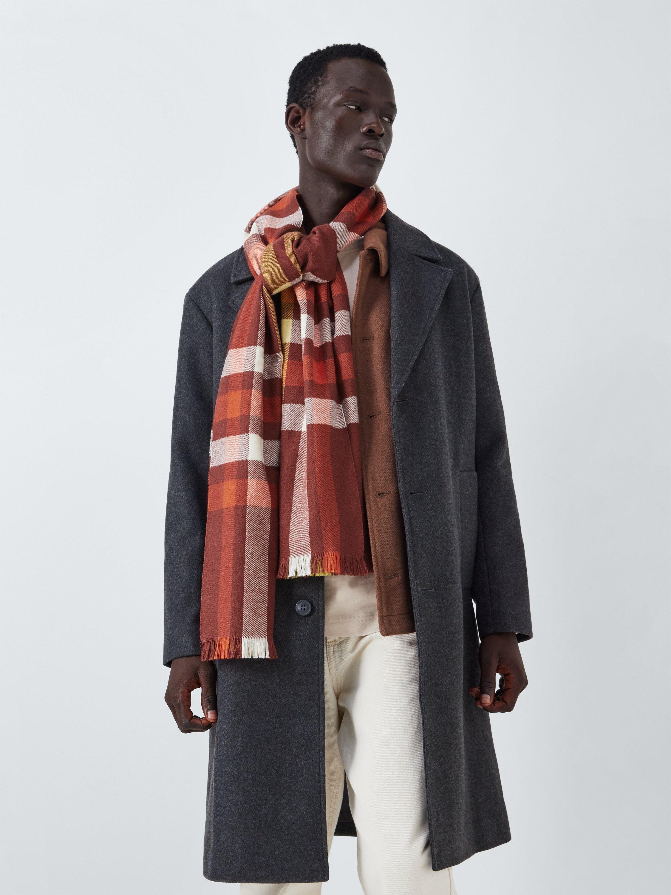 Product image 1 of 5, which shows John Lewis ANYDAY Twill Check Scarf, Red Check