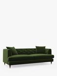 John Lewis Chester Grand 4 Seater Sofa, Dark Leg, Easy Clean Plush Velvet Olive Green