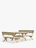 Zest Harriet Wooden 6-Seater Garden Dining Table & Bench Set, Natural