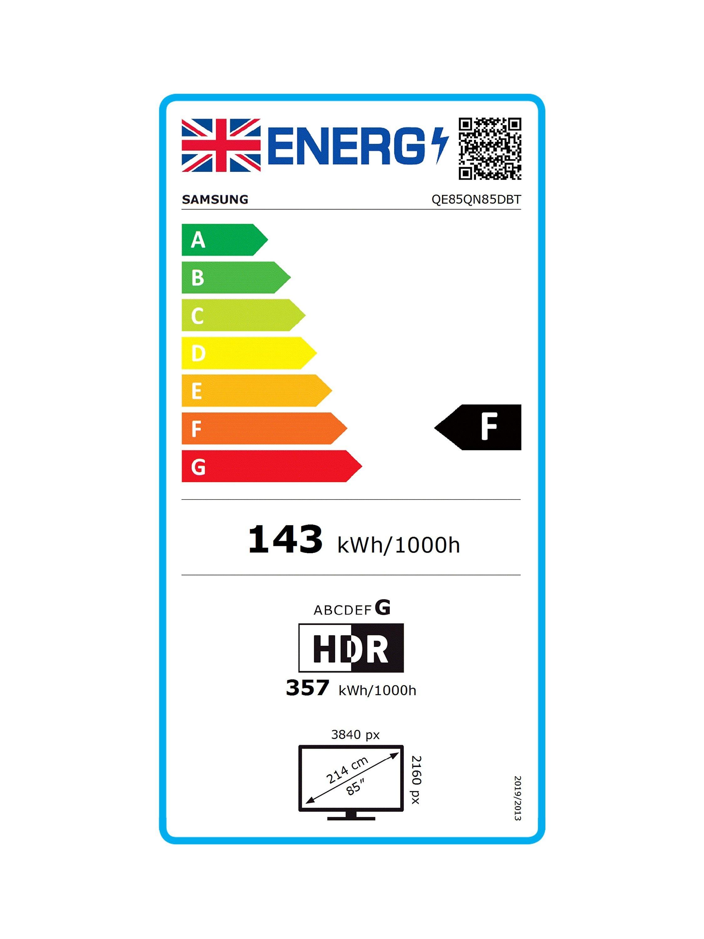 This item is rated F for energy efficiency on a scale from A (most efficient) to G (least efficient).