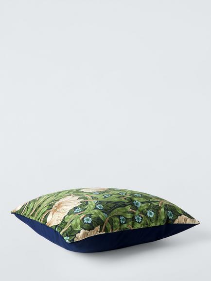 Morris & Co. Pimpernel Velvet Cushion, Midnight - view 2, Midnight