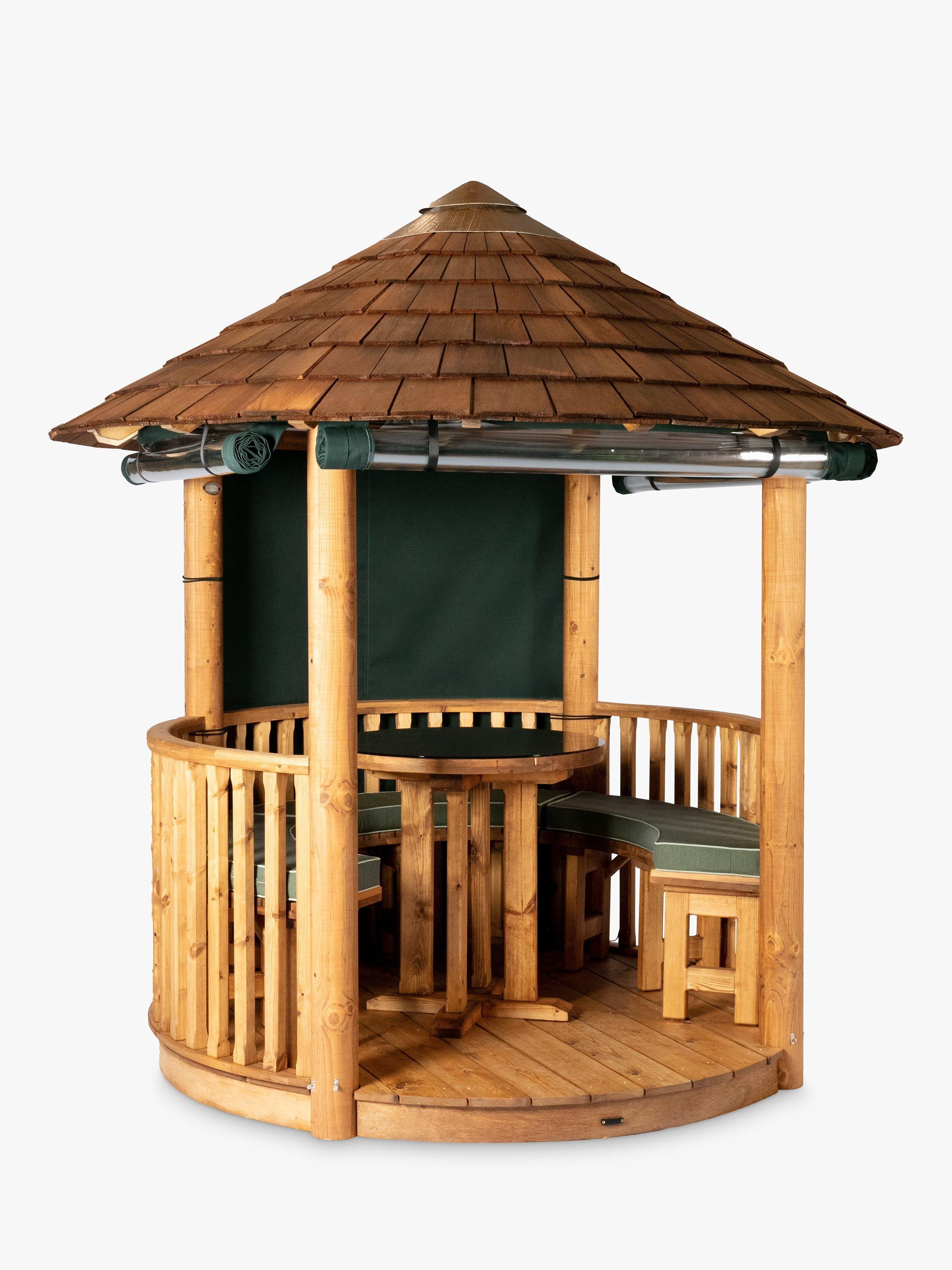 Breeze House Oasis Cedar Shingle Roof Circular Gazebo, FSC-Certified (Scandinavian Redwood), Green