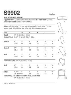 Simplicity Wrap, Sleeve, Mitts and Sling Sewing Pattern, S9902 - view 2, Multi