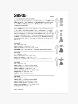 Simplicity 61cm Slender Plush Bunny and Clothes Sewing Pattern, S9905 - view 2, Multi