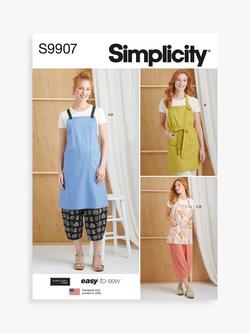 Simplicity Misses' Aprons and Pants Sewing Pattern, S9907, Multi