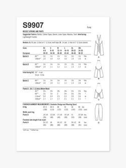 Simplicity Misses' Aprons and Pants Sewing Pattern, S9907 - view 2, Multi