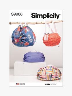 Simplicity Folding Bags Sewing Pattern, S9908, Multi