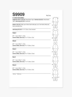 Simplicity 23cm Plush Animals Sewing Pattern, S9909 - view 2, Multi