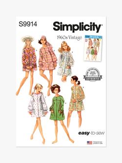 Simplicity Misses' 1960s Vintage Beach Cover up and Robe Sewing Pattern, S9914, Multi