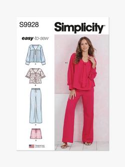 Simplicity Misses' Lounge Top, Pants and Shorts Sewing Pattern, S9928, Multi