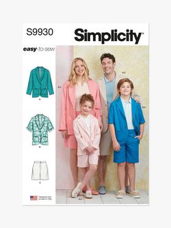 Simplicity Child's, Teens', Adults' Blazers and Shorts Sewing Pattern, S9930, Multi