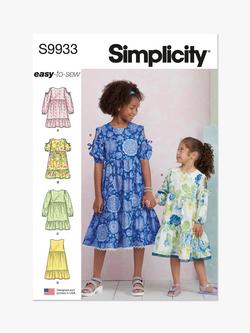 Simplicity Children's and Girls' Tiered Dress Sewing Pattern, S9933, Multi