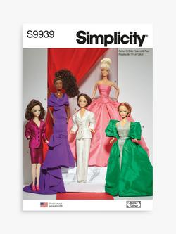 Simplicity 29cm Fashion Doll Clothes Sewing Pattern, S9939, Multi