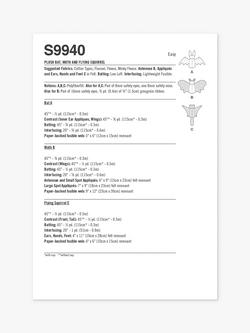 Simplicity Plush Bat, Moth and Flying Squirrel Sewing Pattern, S9940 - view 2, Multi