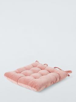 John Lewis Velvet Seat Pad - view 2, Pink