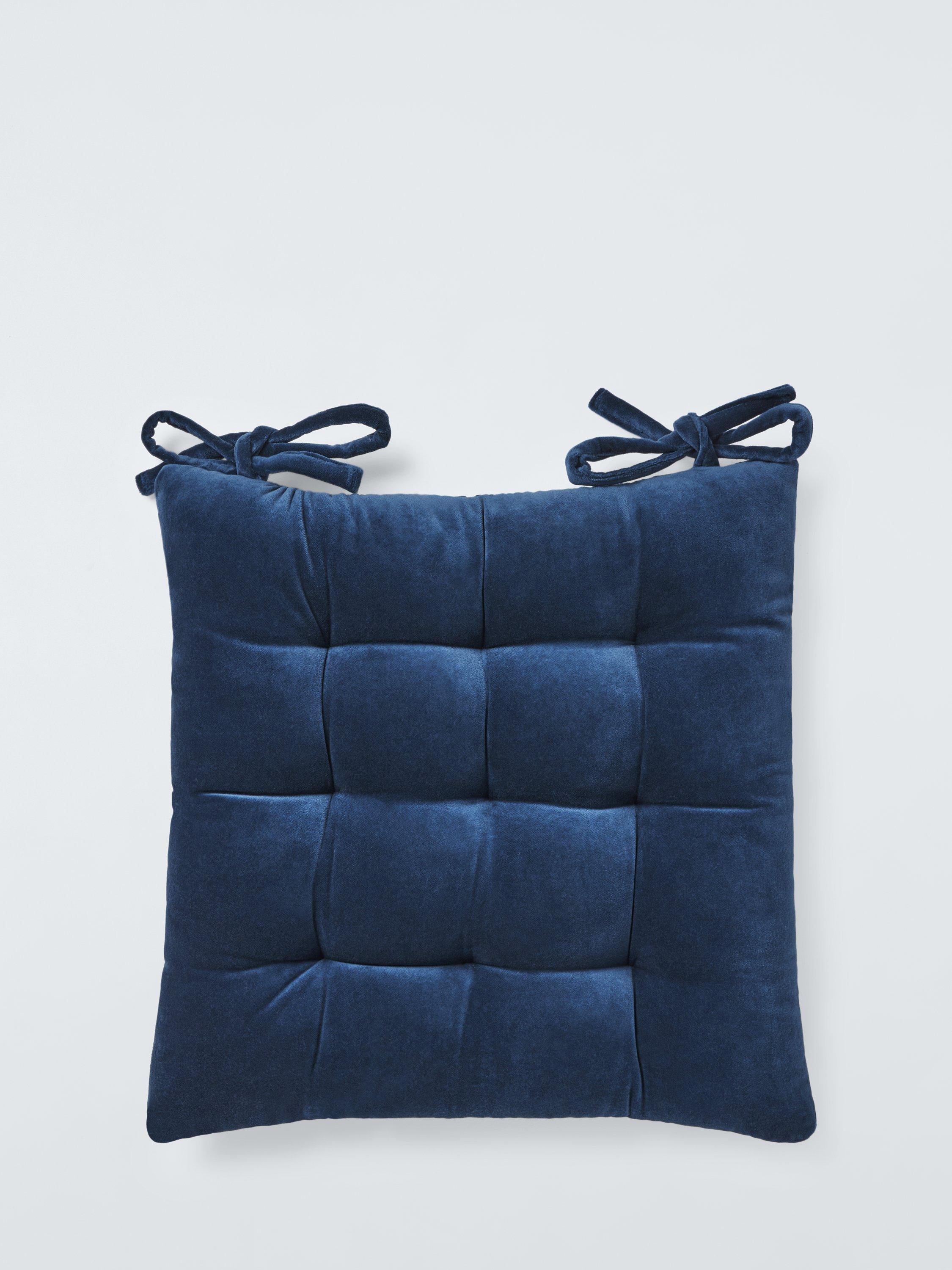 John Lewis Velvet Seat Pad Navy