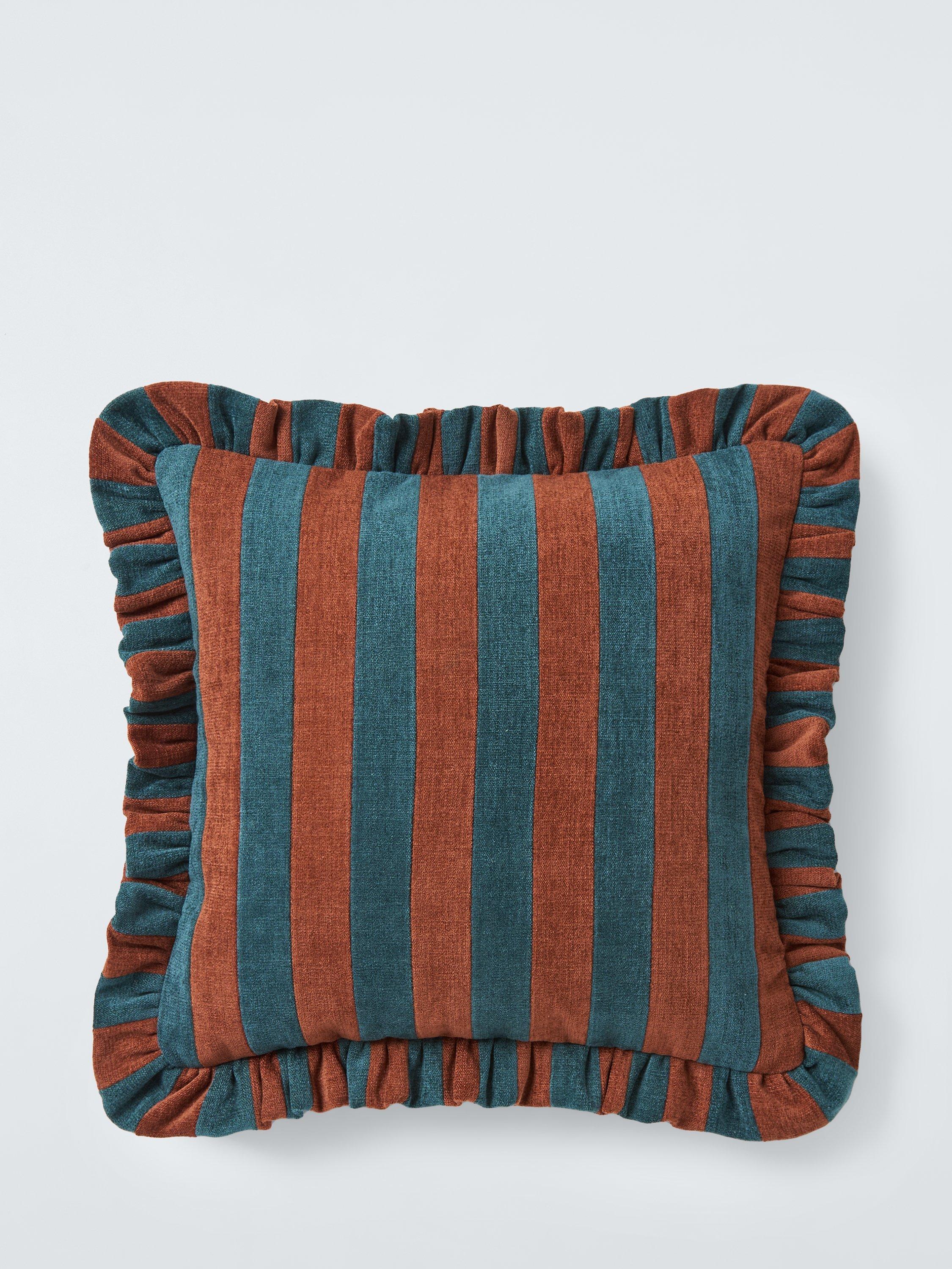 John Lewis Chenille Stripe Cushion Auburn