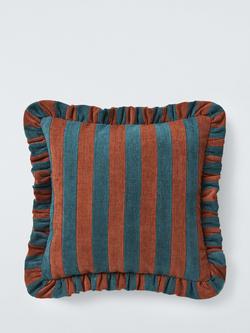 John Lewis Chenille Stripe Cushion, Auburn