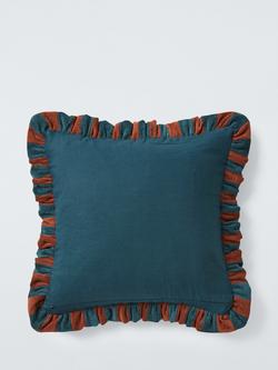 John Lewis Chenille Stripe Cushion - view 2, Auburn