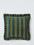 John Lewis Chenille Stripe Cushion, Olive