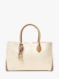 Aspinal of London Pebble Leather London Tote Bag, Cream/Taupe
